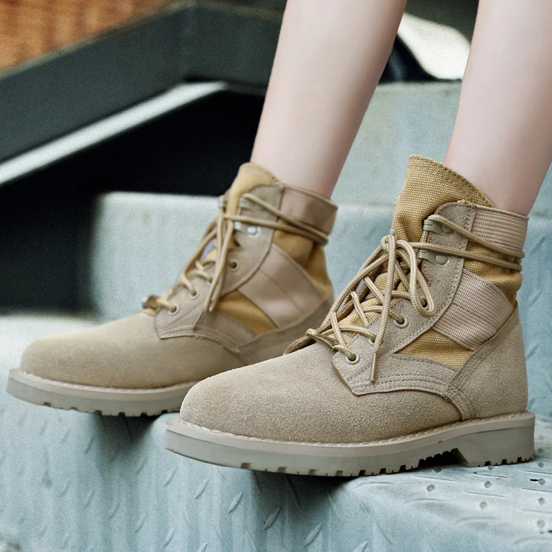 

QASDUO Warm Snow Couple Combat Boots Male Tactics Boots Desert Shoes Camouflage Military Tactical Boots Warm Ankle Boots