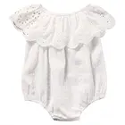 Детский комбинезон для новорожденных девочек, модный Кружевной Белый комбинезон, наряды, 1 шт.