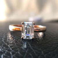1ct 5x7mm G VVS Emerald Excellent Cut Moissanite Engagement Ring Solitaire Sterling Rose gold or White color (tell us after pay)
