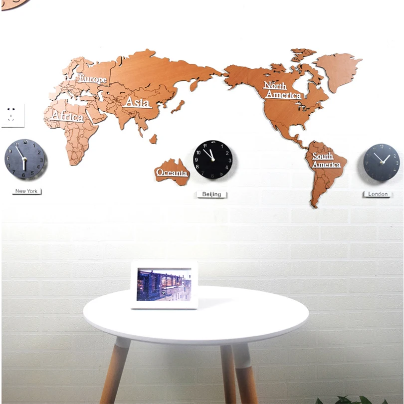 Настенные часы с изображением карты мира настенные украшения для дома отеля