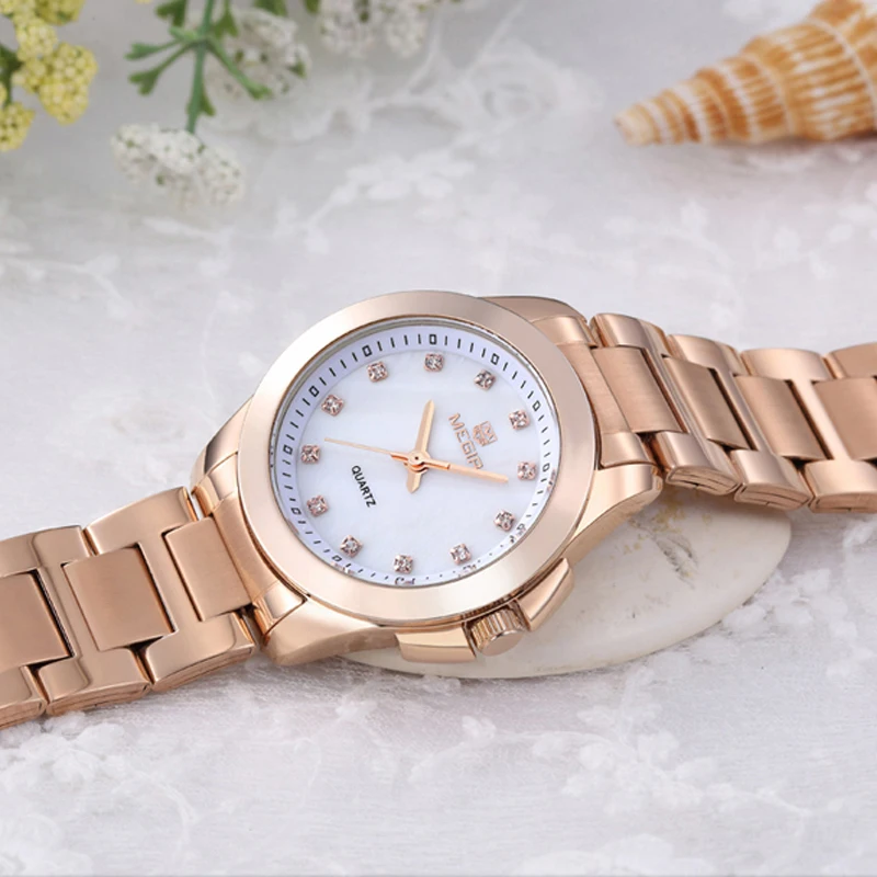 Роскошные Брендовые Часы Megir женские многофункциональные водонепроницаемые