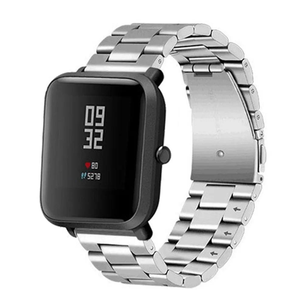 22 мм ремешок для часов из нержавеющей стали с пряжкой Замена Xiaomi Amazfit Bip Youth 6J12