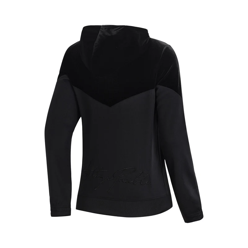 Li Ning/женские модные свитера худи на молнии Вельветовая куртка в стиле пэчворк