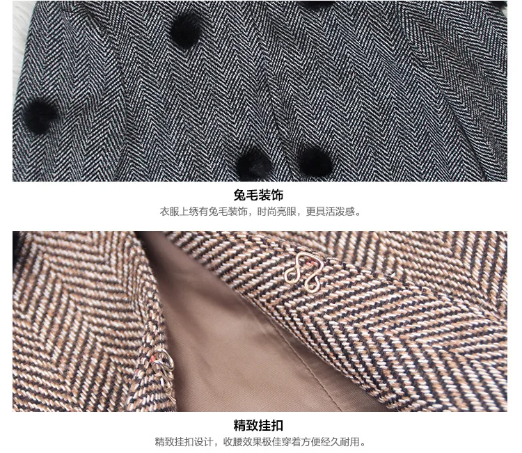 

2020 women's autumn European fashion brand appliques stitching trench stand collar woolen long outwear wj1032 free shipping
