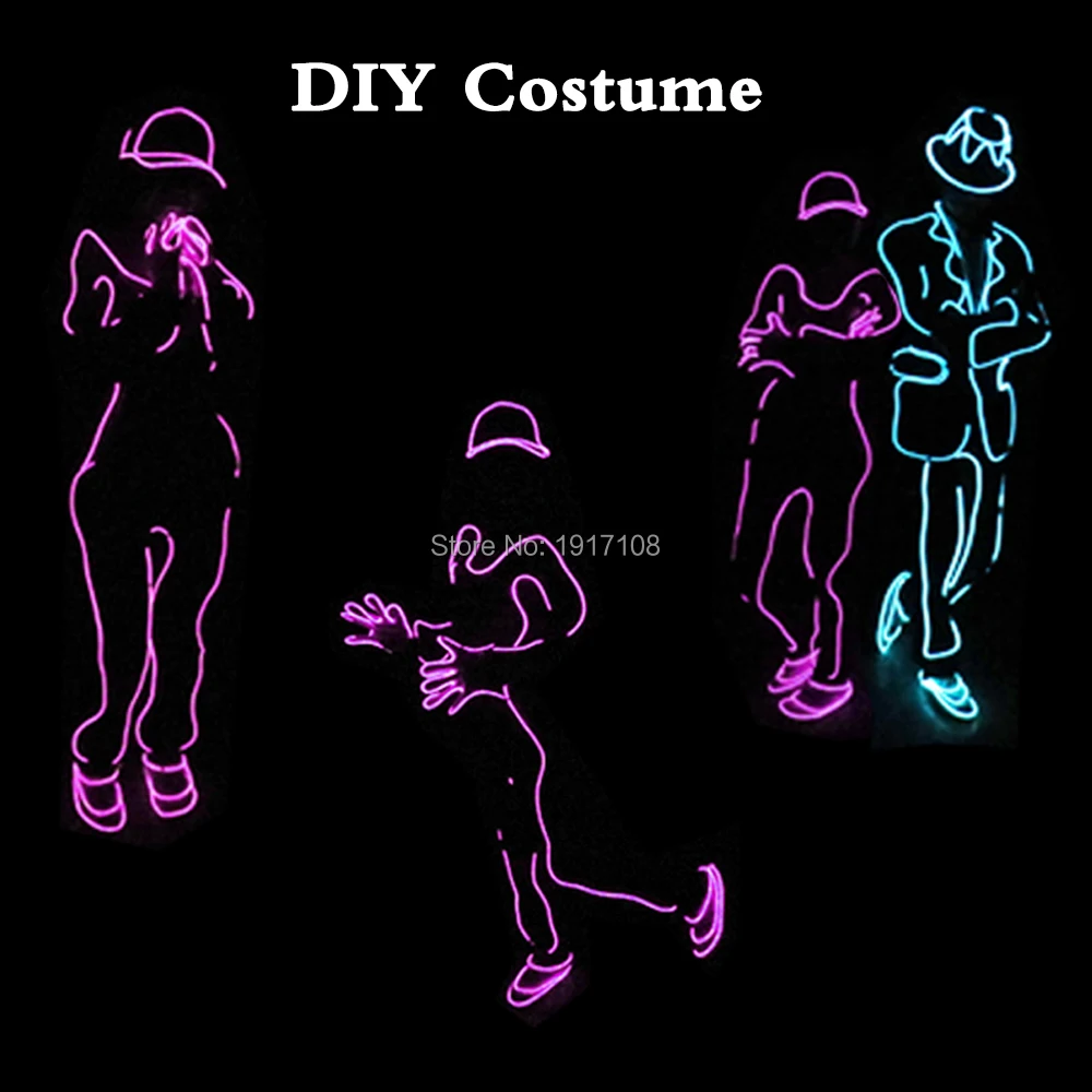 2021New Type EL Wire Suit DIY Glowing party clothes accessories by the Style of LED DJ Men Gift for Bar Party DIY Decoration