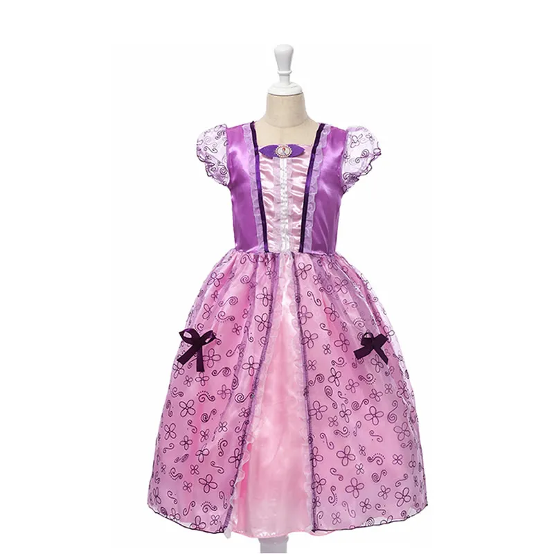 Sofia Dress Платье принцессы «Жасмин» для девочек маскарадные комплекты «Моана» платье Золушки, костюм Рапунцель, Детская праздничная одежда наряд Эльзы и Анны - Цвет: Sofia Dress