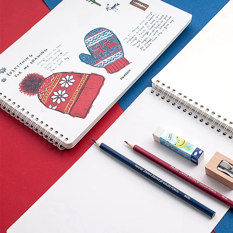 16K эскиз книга для рисования милый КИТ пустой ноутбук 40 листов дневник sketchbook