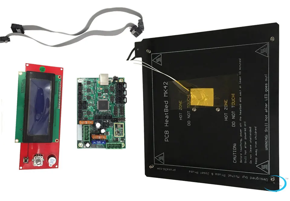 Prusa i3 mk2 3d принтер DIY комплект с металлической рамкой, мини-Rambo 1.3a доска 2004 lcd подогревающаяся платформа печатной платы, Горячий Конец, шаговые двигатели