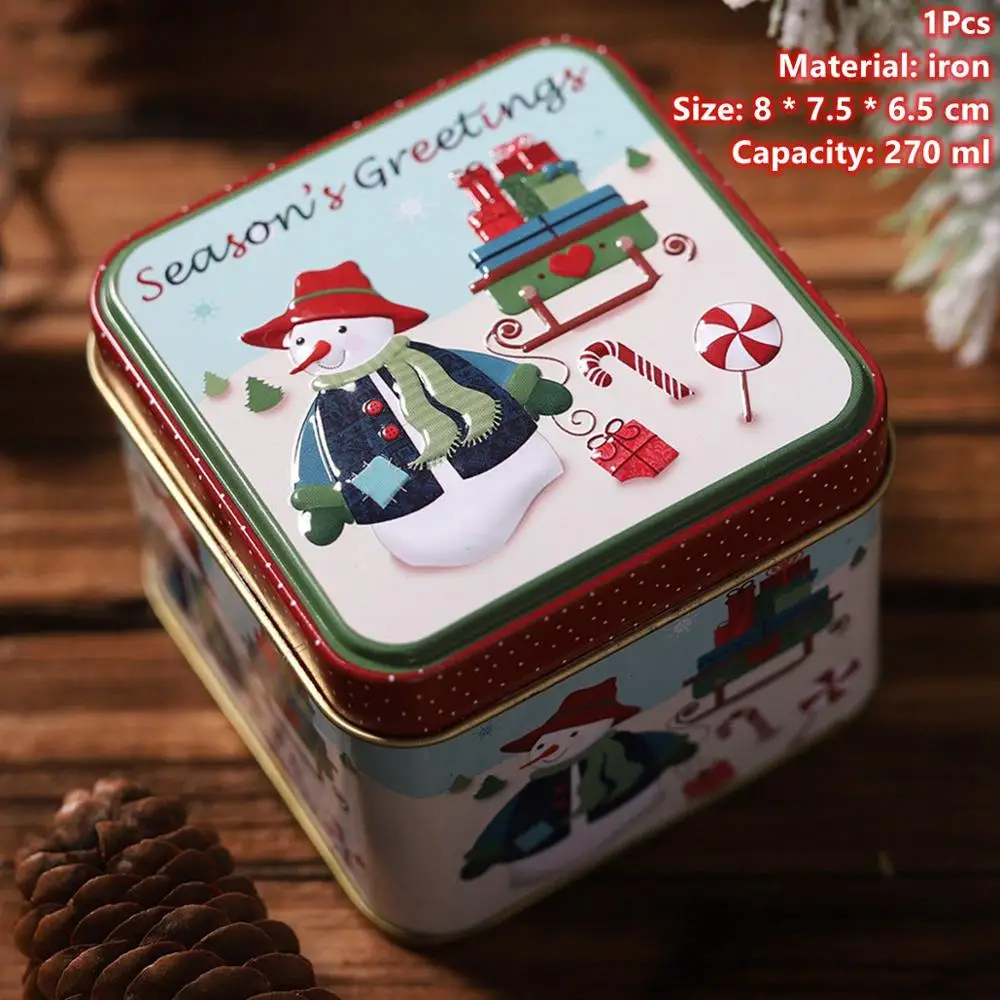 Christmas Boxes 2 Taoup 1 шт. мультяшная Рождественская Подарочная коробка Упаковка металлические рождественские украшения Декор для дома Noel Navidad Санта Клаус рождественские Вечерние - Цвет: Christmas Boxes 2