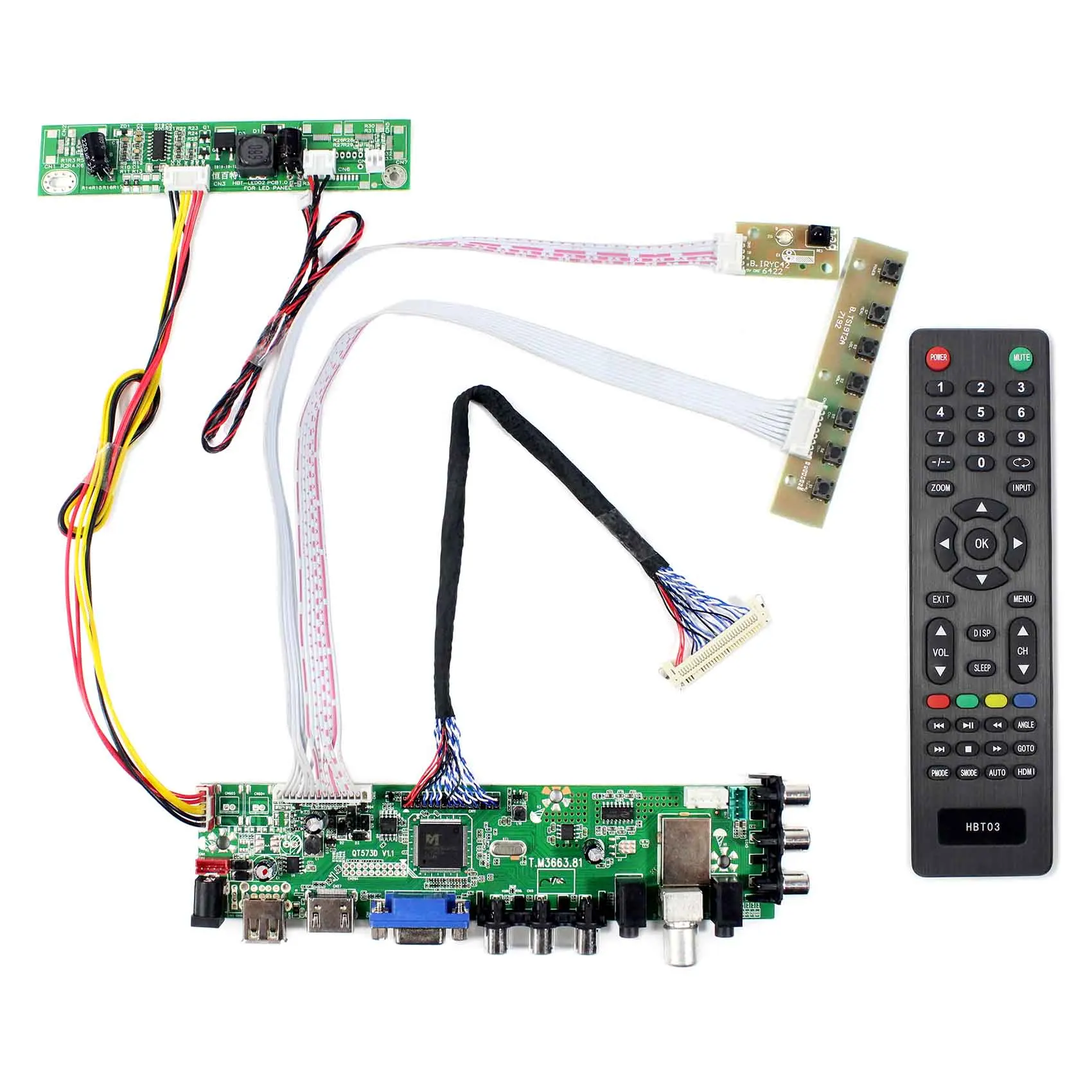 

H DMI VGA AV USB ATV DTV LCD Board Work for 21.5 23 23.6 27 inch 1920x1080 WLED backlight 30pin LVDS connector LCD