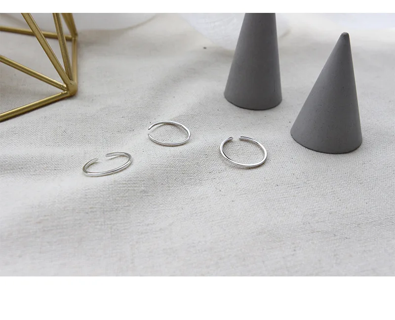 F.I.N.S Real 925 Sterling Silver Ring Minimalist Open Adjustable Ring Fashion Wedding Bands for Couples Fine Jewelry Female Ring