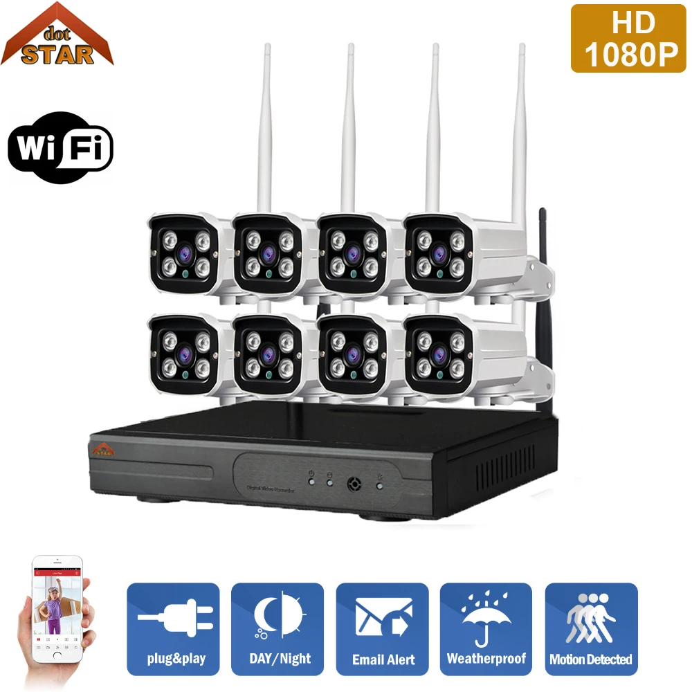 Stardot HD наружная система видеонаблюдения 8CH NVR комплект CCTV камер домашней
