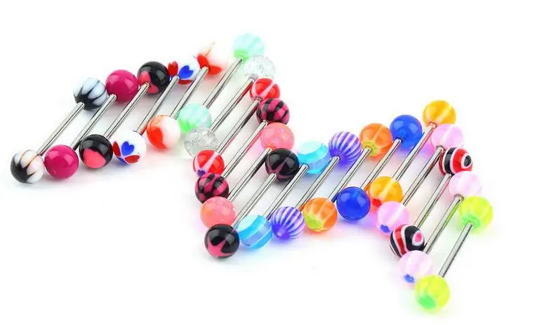 2019 Горячее предложение разноцветные акриловые пирсинг для языка 20 шт. пирсинга