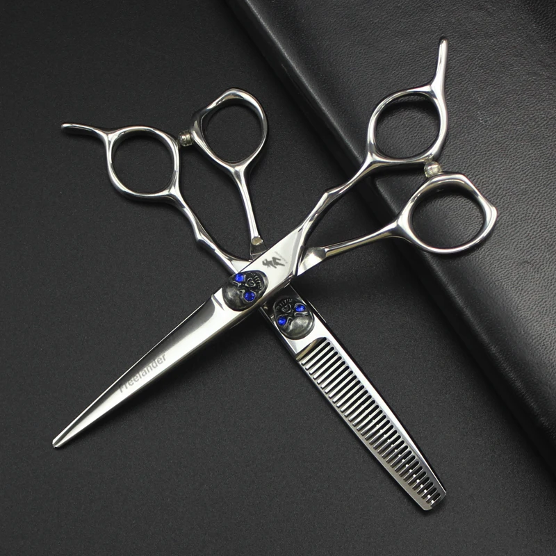 

6.0"Sale Silver Japanese Hair Scissors Japan 440C Cheap Hairdressing Scissors Thinning Shears Hairdresser Shaver Haircut FM52036