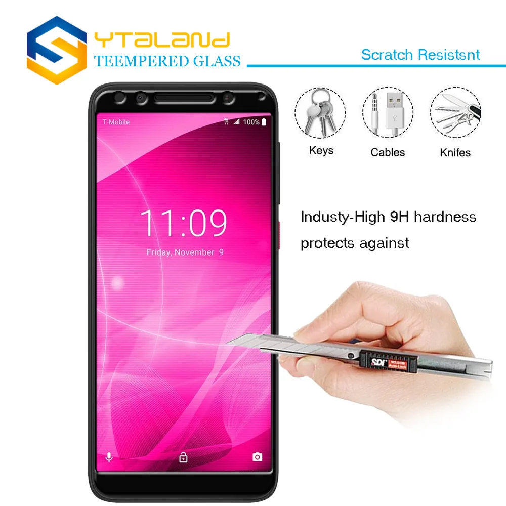 Полноразмерный экран Ytaland для Alcatel T Mobile REVVL 2 / Plus 2018 закаленное стекло Защитная