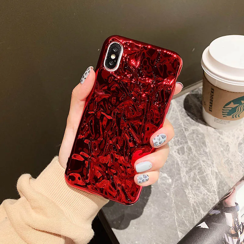 3D чехол для телефона из оловянной фольги iPhone 6 S 7 8 Plus Металлический Золотой