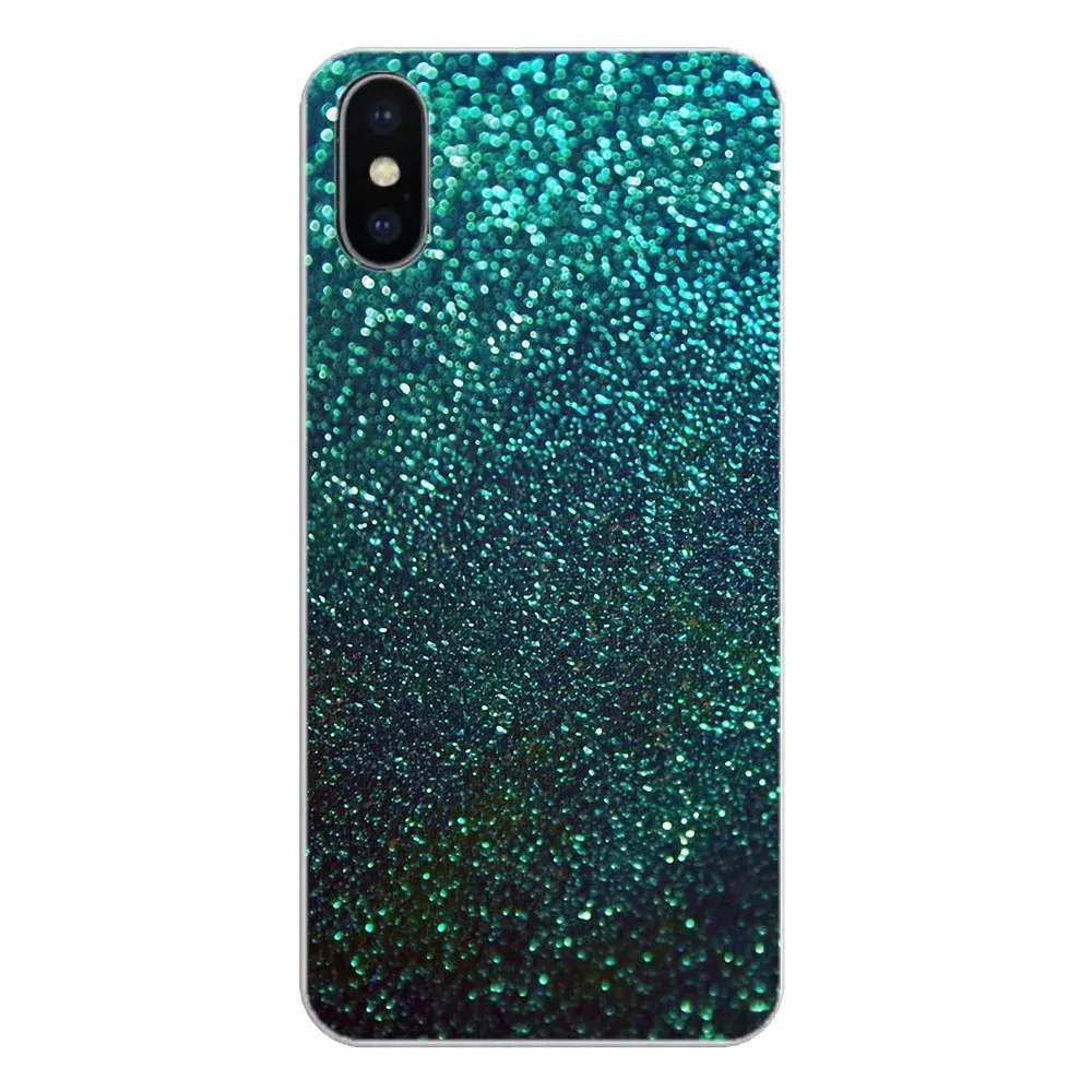 Soft Transparent Covers Aqua Silver Green Mint Glitter Art Print For Xiaomi Redmi 4X S2 3S Note 3 4 5 6 6A Por Pocophone F1 Mi | - Фото №1