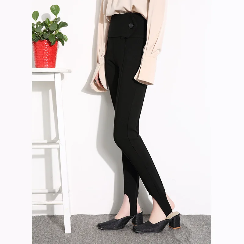 2017 Весной и Осенью мода брюки карандаш женщины Сплошной цвет Высокой талией
