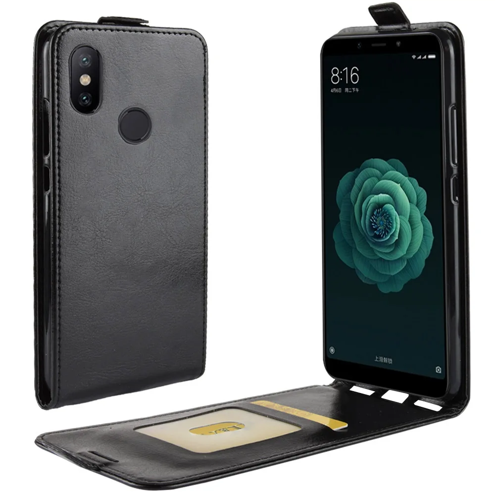 Роскошный чехол для телефона Xiaomi 5X 6X откидная задняя крышка из искусственной