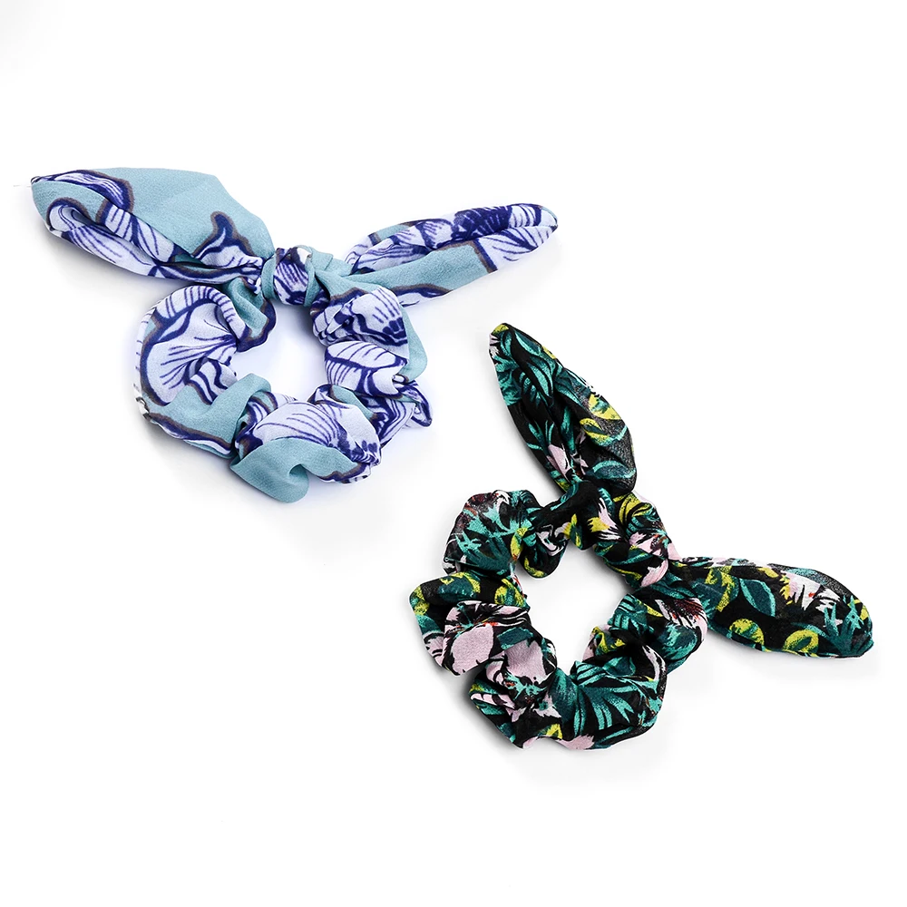 Корейский резинки для волос женщин летнее платье в цветочек с головными