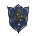 Нашивка с вышивкой в виде осьминога, Военная Тактическая эмблема крюк и липучка, вышитые значки, 9*7 см