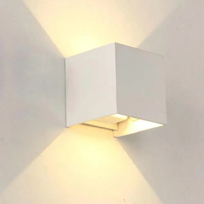 

IP68 waterproof Adjustable Surface Mounted Outdoor Cube LED Wall Lamp up and Down 12W double COB LED Wall Light