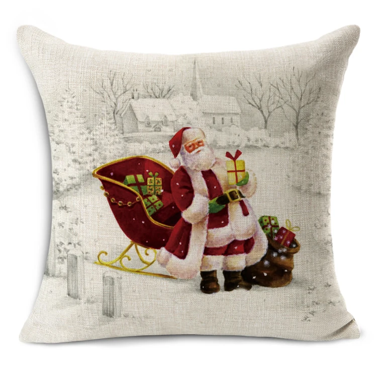 Чехол для подушки в стиле Санта-Клауса