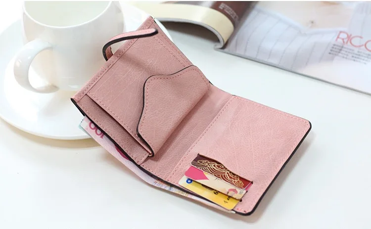 Women PU Leather Small Wallet Female Cute Short Purse Lady Mini Card Holder Walet Portomonee with Coin Purse (art.: 799d1ddb9) - 799d1ddb9