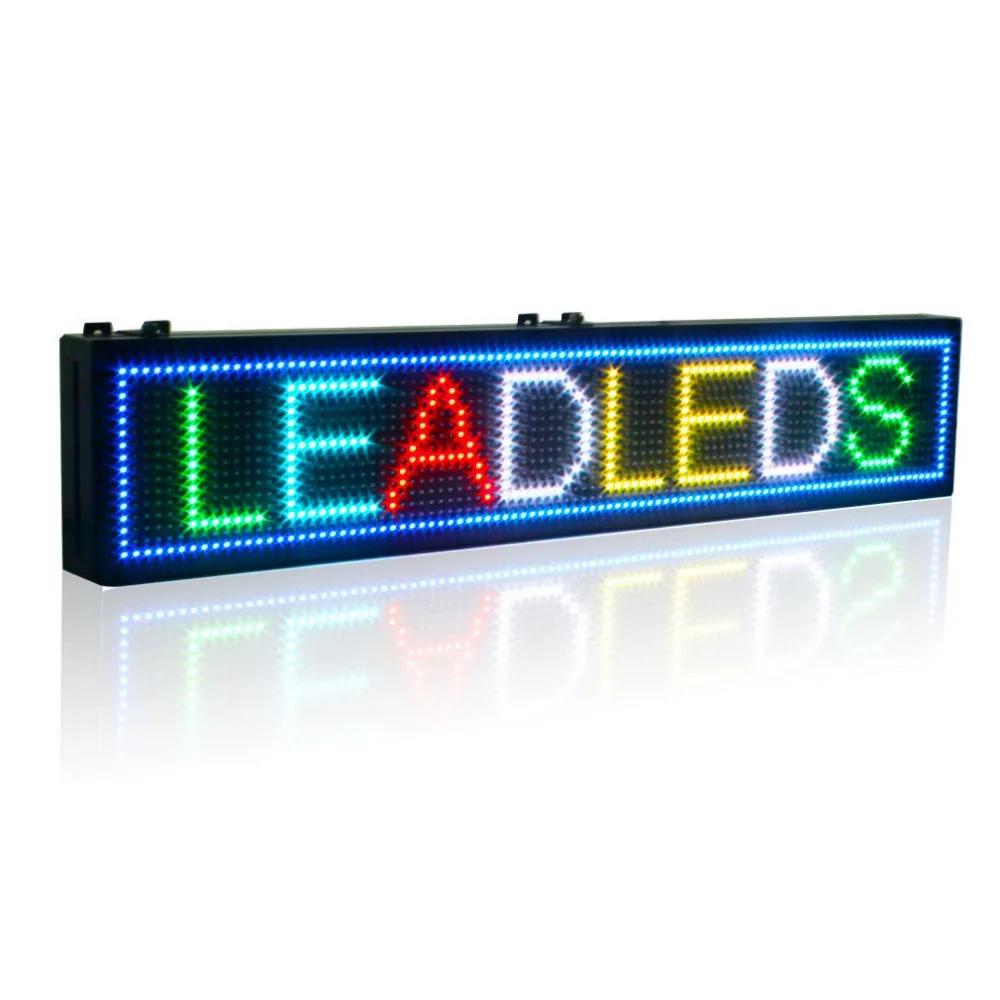 

39X7.5 inch Full-color RGB LED sign usb programmable rolling information P10 indoor led display screen