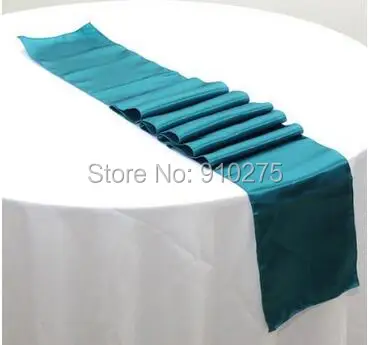 5 шт. Бирюзовый атласный настольный бегун Свадебный декор для банкетного стола 12