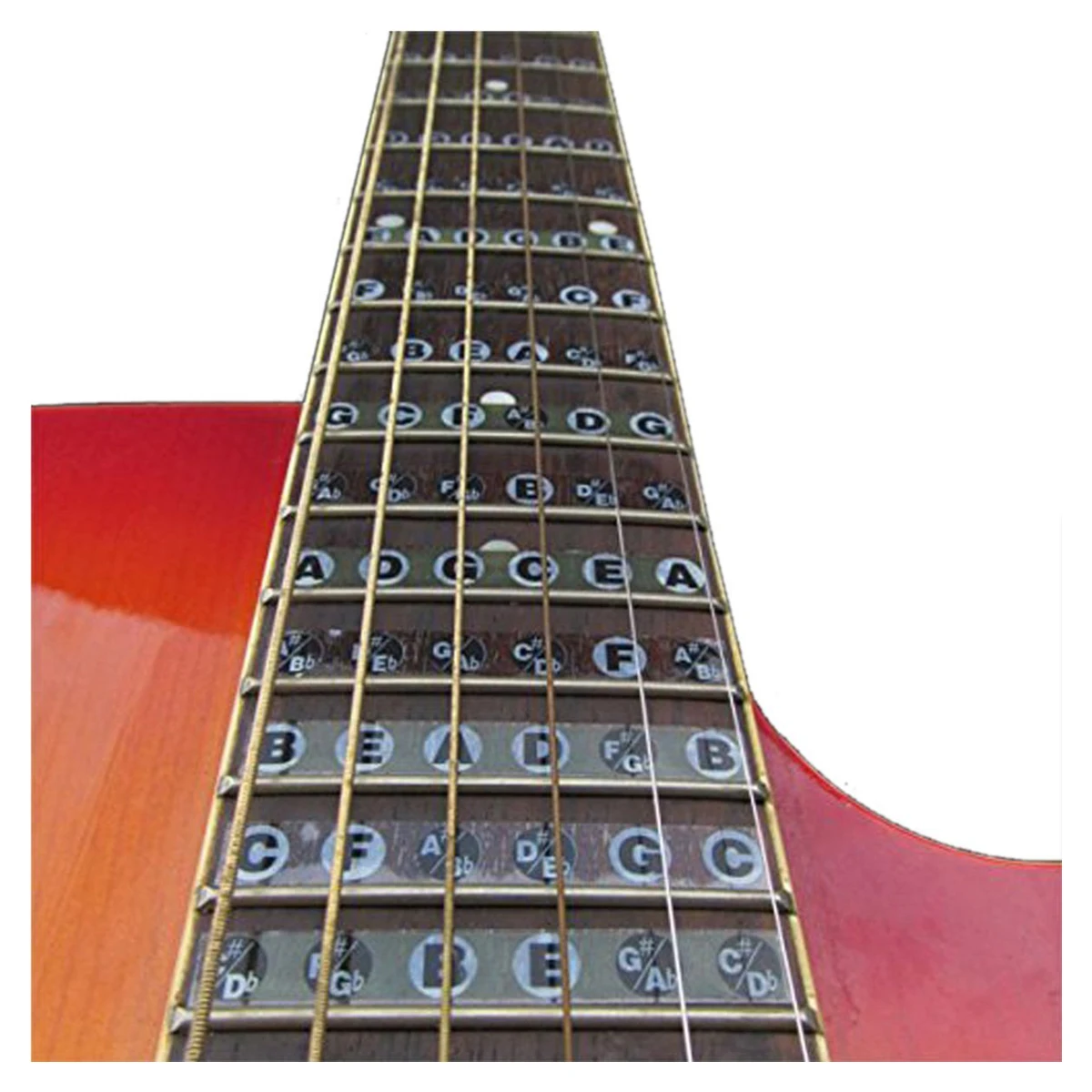 Гитары гриф Примечание наклейки накладка Лады Географические карты Стикеры для