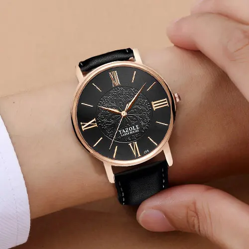 YAZOLE бренд розовое золото кварцевые часы женские для женщин наручные Hodinky Montre Femme