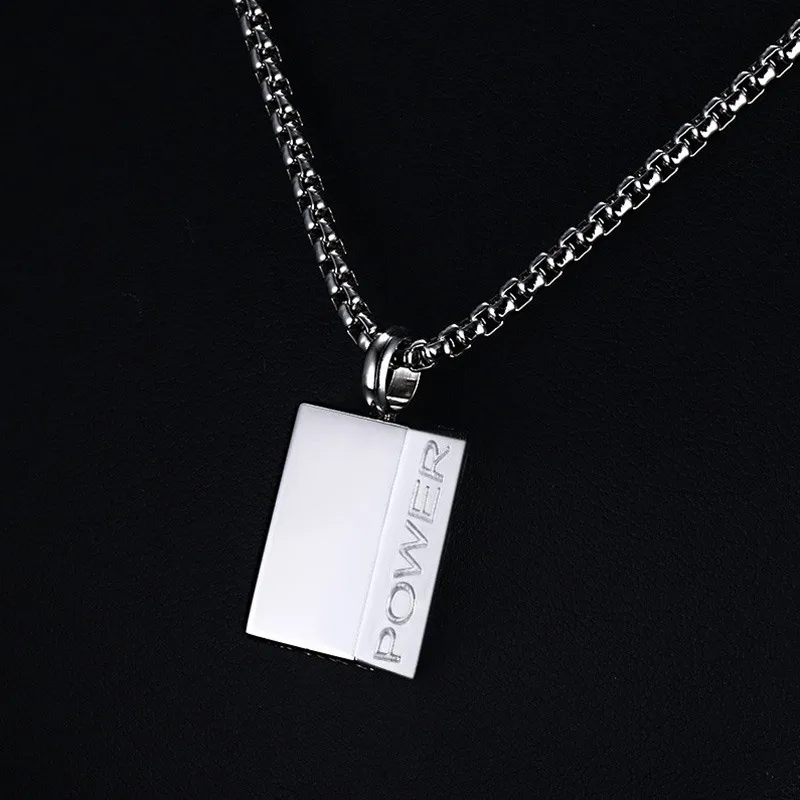 Mprainbow Для мужчин &quotPower&quot слова Цепочки и ожерелья в ленты Нержавеющая сталь