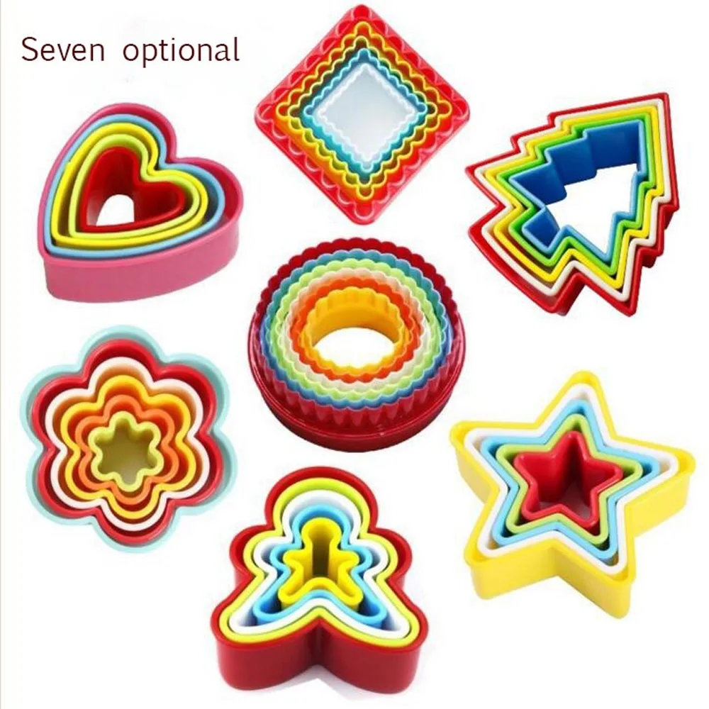

7 shape biscuits cake dessert shape food grade plastic mold cut chocolate jelly pudding mousse ring cut mold modeling gadget