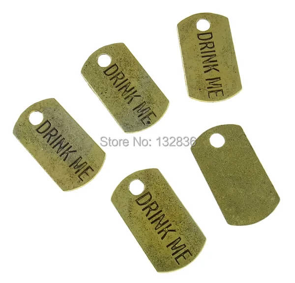 Free shipping!!!Zinc Alloy Message Pendants Womens Jewelry Rectangle antique gold color plated with letter pattern nickel | Украшения и