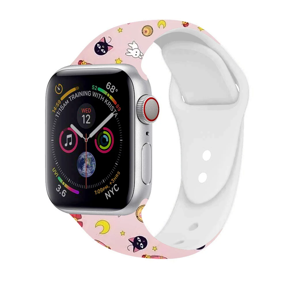 Мягкий силиконовый ремешок для apple watch series 5, 4, 3, 2, 1, iWatch, браслет для apple watch 38 мм, 42 мм, 40 мм, 44 мм, спортивный ремешок