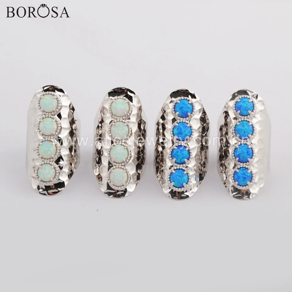 BOROSA 5 шт. золотых/серебряных колец круглой формы белого и голубого цвета в