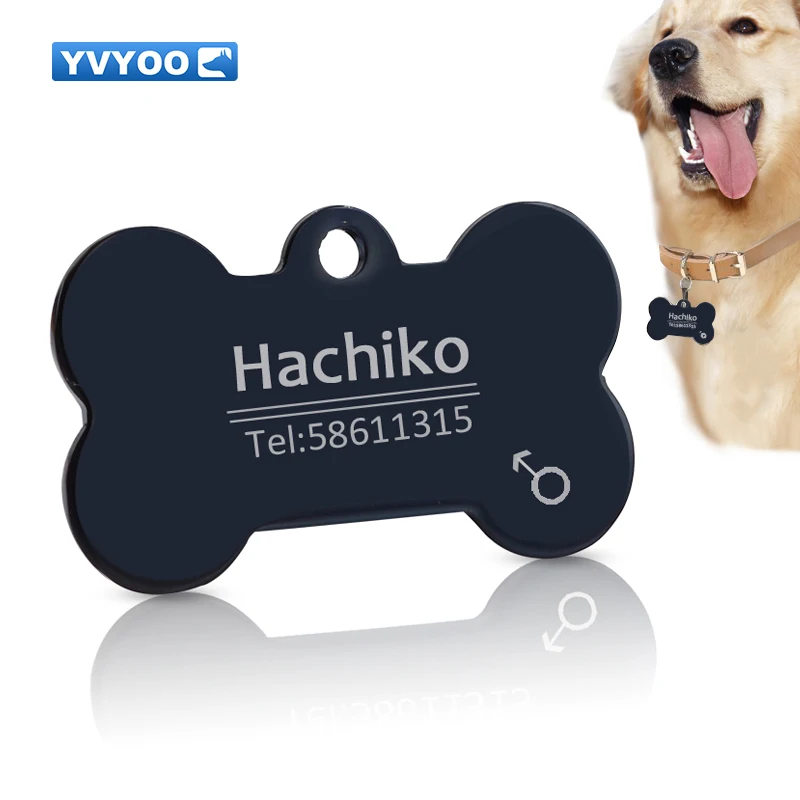 Yvyoo ошейник из нержавеющей стали собака кошка тегов гравировка Pet Ошейник аксессуары ID Имя Тега телефон персонализированные B03