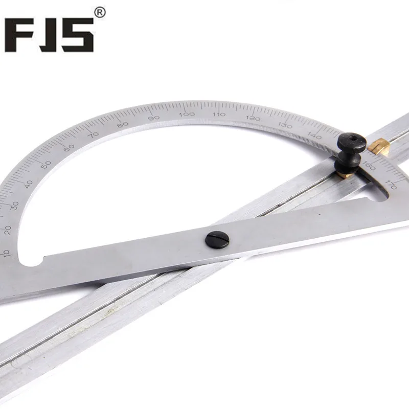FJS угловая линейка 200*400 мм регулируемый транспортир из нержавеющей стали угломер
