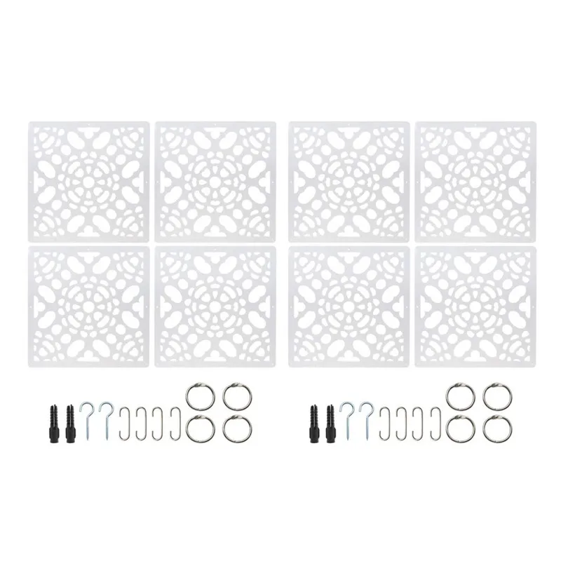 White Style 2 8pcs 4/8 шт. перегородкой висит Экран s перегородка для гостиной панелей перегородки складной Экран Шторы 29 см х 29 см DIY домашний декор - Color: White Style 2 8pcs
