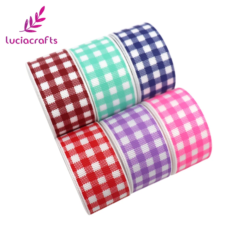 Lucia Crafts 3/6 ярдов клетчатые печатные ленты из корсажа 25 мм отделочная лента для
