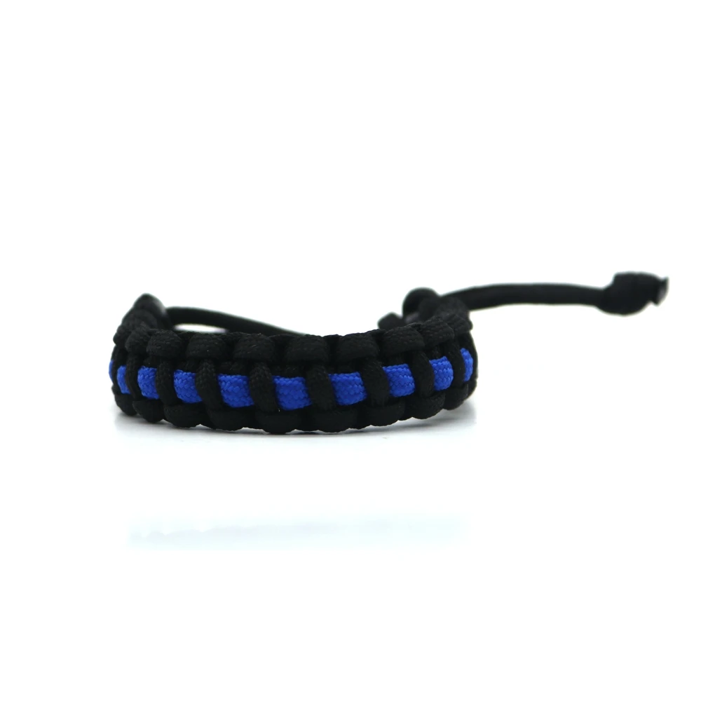 Fashion Thin Blue Line Paracord Bracelets Cobra Weave Woven Handmade Outdoor Jewelry Great Gift for Women and Men fans | Украшения и