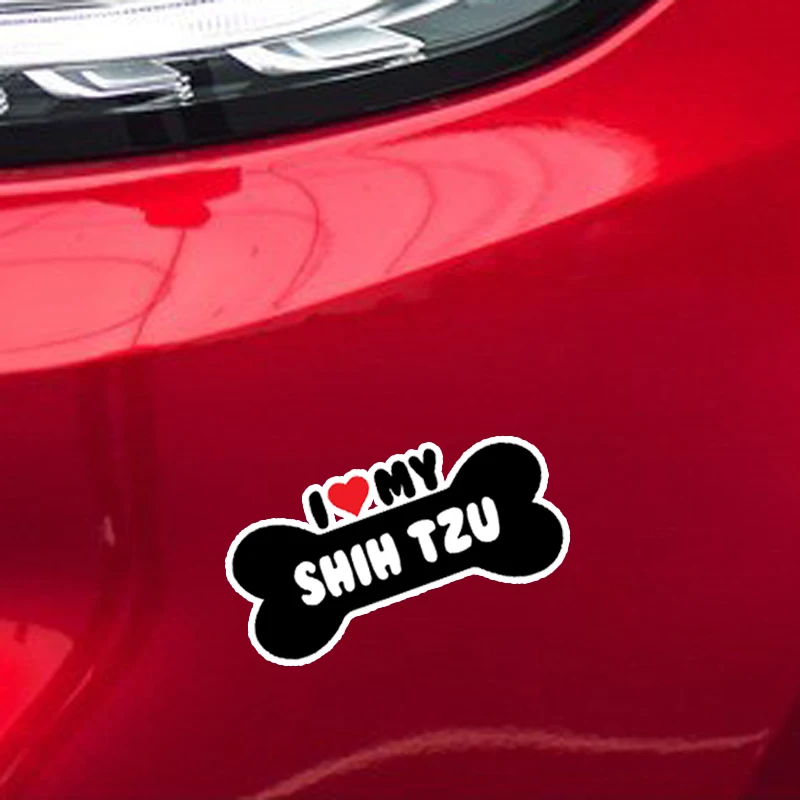 YJZT 15*7 1 см I Heart My Shih Tzu Dog Bone ПВХ автомобильный бампер наклейки для автомобиля на