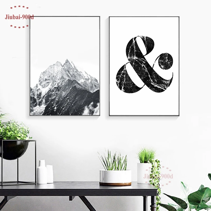 900D Wall Art Canvas Painting Posters And Prints Pictures For Living Room Poster Nordic Mountain Decoration NOR085 | Дом и сад