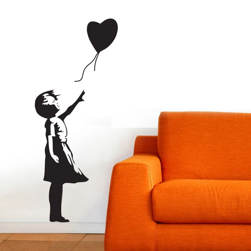 Banksy на стену Наклейка шарики в стиле-Бэнкси Виниловые Наклейки стены искусства
