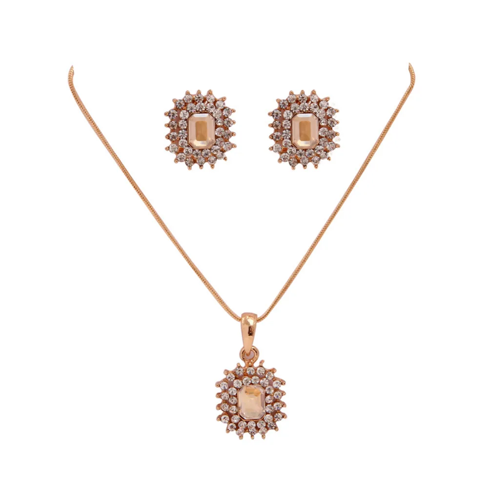 Модный женский свадебный комплект ювелирных изделий очаровательный кристалл