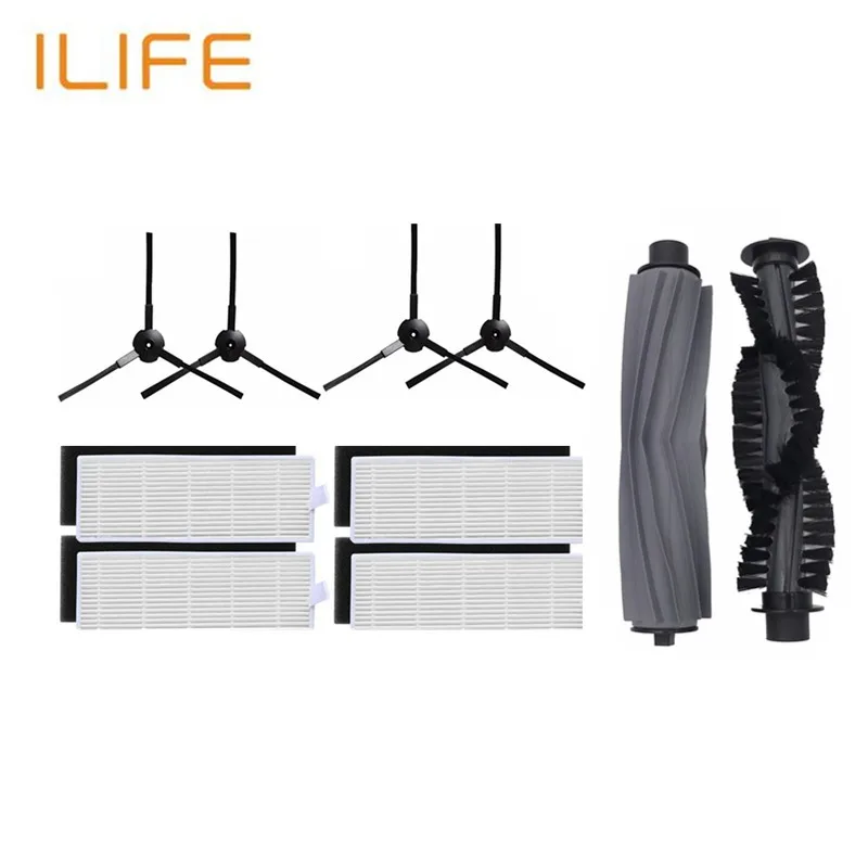1 пара Главная щетка+ 4 HEPA фильтр+ 4* Боковые Щетки для Chuwi ilife a6 a8 x620 x623 робот пылесос Запчасти ilife a8 аксессуары