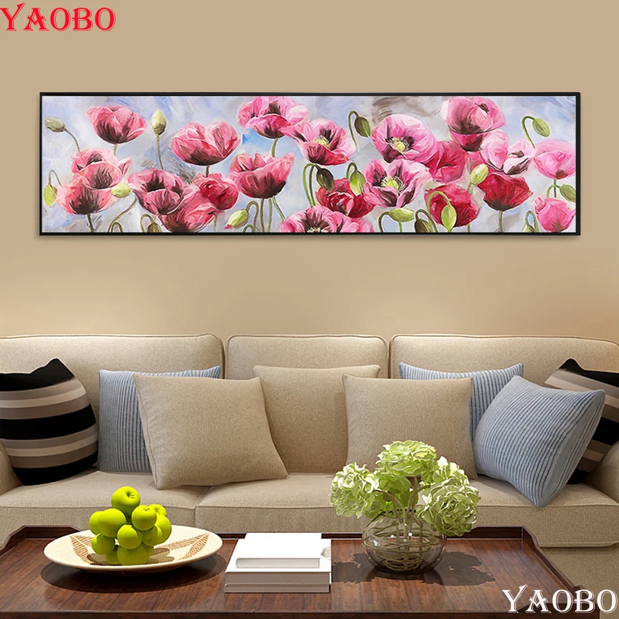 Большая DIY Алмазная вышивка продажа цветок Поппи полный квадрат/круглые дрели