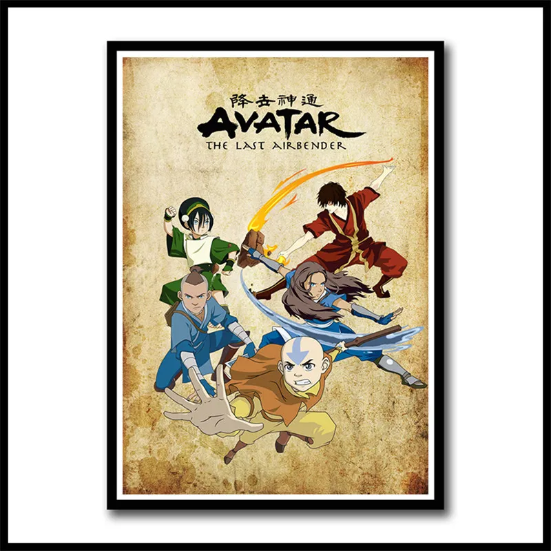Аватар Последний Airbender покрытые бумажные плакаты настенные художественные картины Домашний Декор Гостиная HD печатные бескаркасные