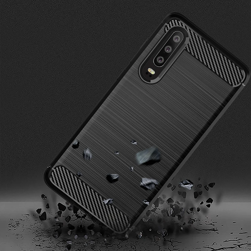 Чехол для Huawei P30 Lite мягкий силиконовый матовый чехол из углеродного волокна Pro